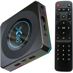 Android 11.0 TV Box 4GB RAM 64GB ROM TV Box X96 X4 Amlogic S905X4 64-bit Quad Core with Dual Wi-Fi 2.4G/5.0G, BT 4.0/ 3D Ultra HD 8K/ H.265/ 1000M LAN/USB 3.0 Smart TV Box