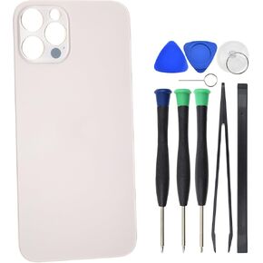 Back Glass for iPhone 12 Pro Max A2411 A2342 A2410 Replacement with Pre cut Adhesive - 6.7" Gold