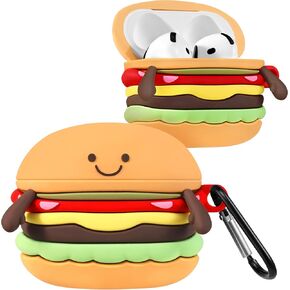 Boaretiu for Airpods 4 Case 2024 Cute Cartoon Kawaii - Funny 3D Soft Silicone Mushroom Design Cover with Carabiner Stylish for Boys Girls Teens Women for Air pods 4