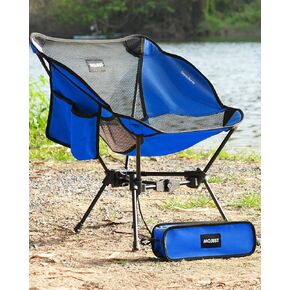Portable Camping Chair – Lightweight, Compact & Heavy-Duty Folding Chair for Adults, Supports 330 lbs – Ideal for Backpacking Hiking, Fishing, Beach, Picnic & Lawn (Blue)