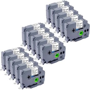 10 Pack Label Maker Tape Replacement for TZe-231 TZe231 Laminated White P Touch Label Tape, 12mm x 8m, Black on White, Compatible with Brother P Touch Label Maker PTD210 PT-H110 PT-D400