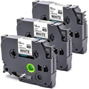 استبدال شريط ملصق متوافق مع الأخ tze label Toze-231 Tze231 TZ-231 12mm 0.47 "أسود مغلف على شريط أبيض