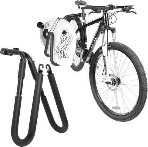 Portable Bicycle Surfboard Racks, Aluminum Alloy Surfboard Rack and Holder with Mounting Hardware, Easy Assembly for Motorcycle, Mopeds and E-Bikes, Black, KVG-IL0-E07901 in Saudi Arabia