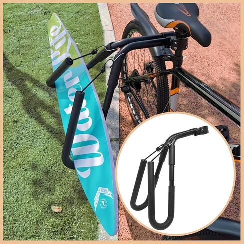 Portable Bicycle Surfboard Racks, Aluminum Alloy Surfboard Rack and Holder with Mounting Hardware, Easy Assembly for Motorcycle, Mopeds and E-Bikes, Black, KVG-IL0-E07901 in Saudi Arabia