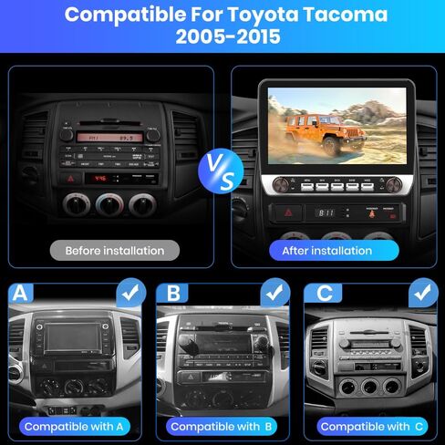 Android 13 Car Radio [2+64GB] لـ Toyota Tacoma 2005-2015 ، 10 وحدة رأس ستيريو شاشة تعمل باللمس مع مفاتيح ومقابض تدعم نظام JBL اللاسلكي Carplay Android WiFi Bluetooth in Kuwait