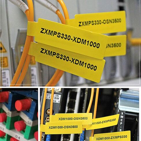 Phomemo D30 Label Maker Tape Cable Wire Label Tape, Black Print on White Sticker, 12.5mm x 74mm+35mm (3/8" x2 7/8"+1 3/8) Self-Adhesive Thermal Label Tape, 65 Tapes/Roll, 3-Roll in Kuwait