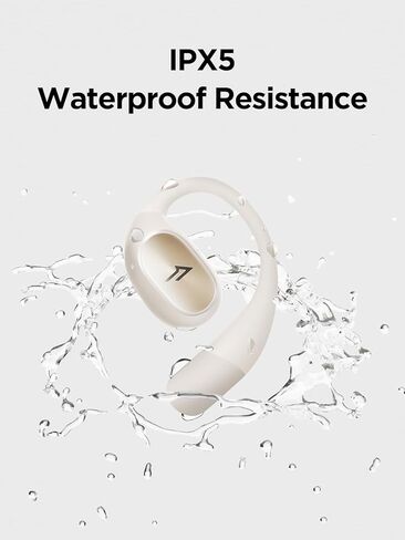 1MORE S31 Open Ear Bluetooth Headphones - 14.2mm Driver with Deep Bass, 4-Mic for Clear Calls, IPX5 Waterproof, 30H Playtime, Secure Ear Hooks, Lightweight Wireless Earbuds for Sport Running, White in Kuwait