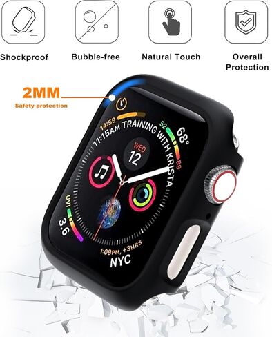 2 حزمة [لا يوجد حامي شاشة] مصد من Apple Watch Series SE2 SE 6 5 4 40 مم ، غطاء مصد واقي مضاد للصدمة لإكسسوارات IWATCH S6/S5/S4/SE 40 مم ، أسود in Kuwait