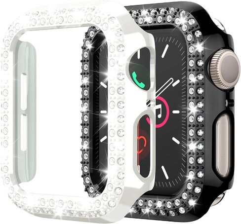 Jaroco 2 Pack [No Screen Protector] Bumper Case for Apple Watch Series 3/2/1 42mm, Slim Shockproof Protective Bumper Cover for iWatch S3/S2/S1 Accessories 42mm, Black/Pink in Kuwait