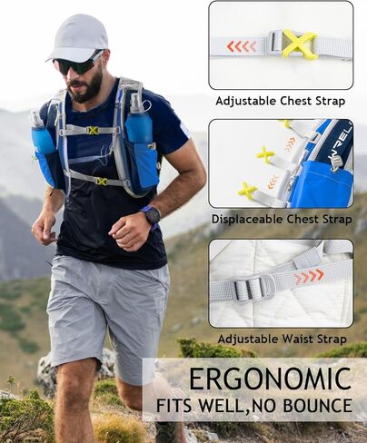 ترطيب الجري للرجال نساء ، حقائب ظهر مائية خفيفة الوزن 5L مع 1.5 لتر من المثانة المائية المقاومة للتسرب ، وسترة الترطيب لركوب الماراثون الركض المشي لمسافات طويلة in Kuwait