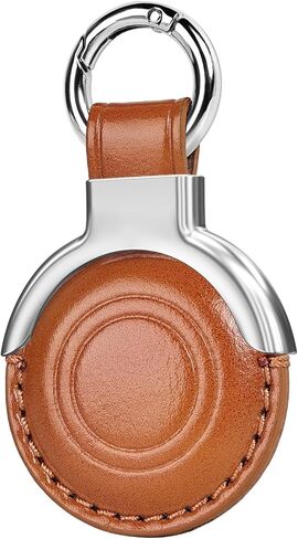 All-In Package Airtag Holder Designed Genuine Leather for Apple Airtags Keychains, Compact Design with Key Rings and Protective Casing for Airtag for Added Convenience (Black in Kuwait