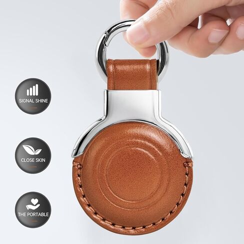 All-In Package Airtag Holder Designed Genuine Leather for Apple Airtags Keychains, Compact Design with Key Rings and Protective Casing for Airtag for Added Convenience (Black in Kuwait