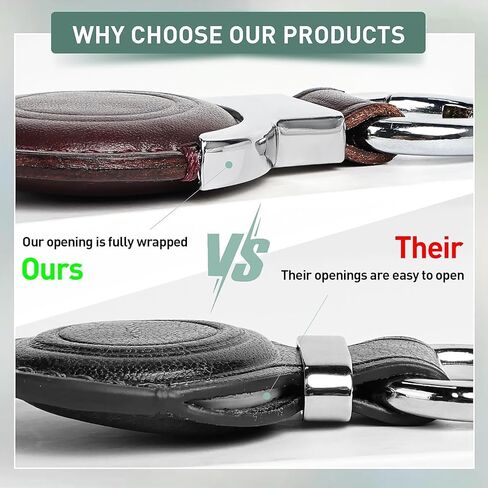 All-In Package Airtag Holder Designed Genuine Leather for Apple Airtags Keychains, Compact Design with Key Rings and Protective Casing for Airtag for Added Convenience (Black in Kuwait