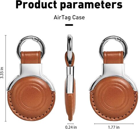 All-In Package Airtag Holder Designed Genuine Leather for Apple Airtags Keychains, Compact Design with Key Rings and Protective Casing for Airtag for Added Convenience (Black in Kuwait
