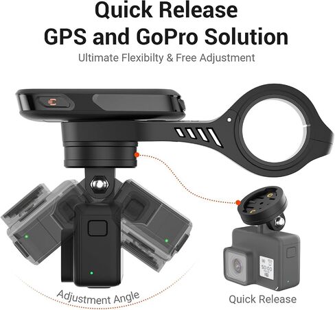 حامل كمبيوتر الدراجة CooSpo من الأمام MT5، متوافق مع Garmin، محول تركيب كمبيوتر الدراجة للمقود 25.4 مم/31.8 مم in Saudi Arabia