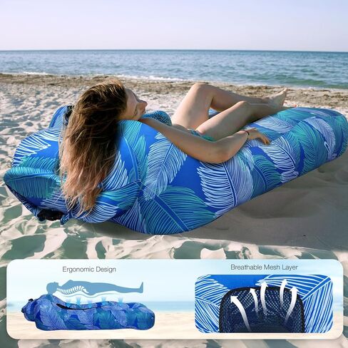 Inflatable Beach Air Lounger, Portable Blow up Couch for Camping in Kuwait