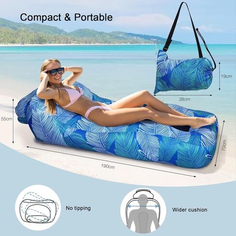 Inflatable Beach Air Lounger, Portable Blow up Couch for Camping in Kuwait