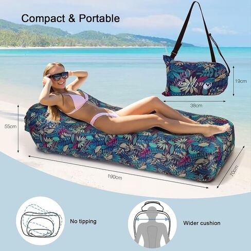 Inflatable Beach Air Lounger, Portable Blow up Couch for Camping in Kuwait