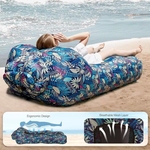 Inflatable Beach Air Lounger, Portable Blow up Couch for Camping in Kuwait