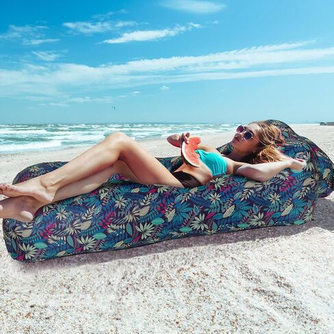 Inflatable Beach Air Lounger, Portable Blow up Couch for Camping in Kuwait