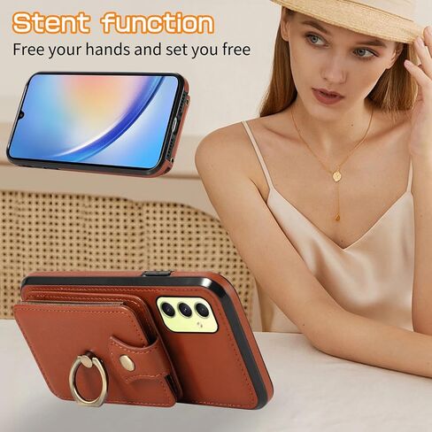 Asuwish Phone Case for Samsung Galaxy A16 5G/4G Wallet Cell Cover with Screen Protector and Crossbody Strap Ring Stand RFID Credit Card Holder Full Body Protective Leather A 16 Women Girls Black in Kuwait