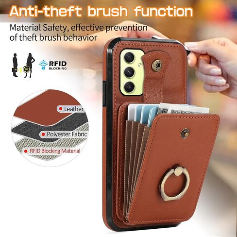 Asuwish Phone Case for Samsung Galaxy A16 5G/4G Wallet Cell Cover with Screen Protector and Crossbody Strap Ring Stand RFID Credit Card Holder Full Body Protective Leather A 16 Women Girls Black in Kuwait