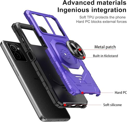 Ailiber for HMD N159V Phone Case, HMD Vibe Phone Case with Kickstand, for Magnetic Car Mount, with Screen Protector, Heavy Duty, Military Grade Rugged Protective Cell Phone Cover-Red in Saudi Arabia