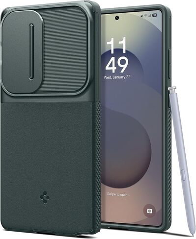 درع Spigen Optik المصمم لحالة Galaxy S25 Ultra (2025) [لا يوجد حلقة مغناطيس] ، [حماية من الدرجة العسكرية] - أسود in Kuwait