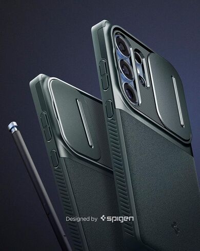 درع Spigen Optik المصمم لحالة Galaxy S25 Ultra (2025) [لا يوجد حلقة مغناطيس] ، [حماية من الدرجة العسكرية] - أسود in Kuwait