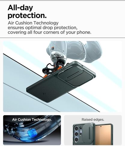 درع Spigen Optik المصمم لحالة Galaxy S25 Ultra (2025) [لا يوجد حلقة مغناطيس] ، [حماية من الدرجة العسكرية] - أسود in Kuwait