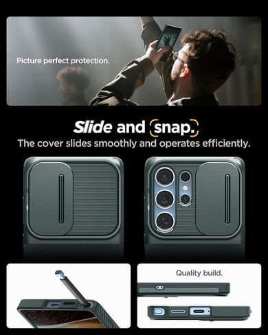 درع Spigen Optik المصمم لحالة Galaxy S25 Ultra (2025) [لا يوجد حلقة مغناطيس] ، [حماية من الدرجة العسكرية] - أسود in Kuwait