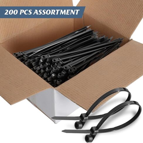 Shappy 1000 Pcs Plastic Zip Tie with Screw Hole 7.5 Inch 50lbs Black Screw Zip Ties with Mounting Hole Multipurpose Heavy Duty for Indoor and Outdoor Use in Kuwait