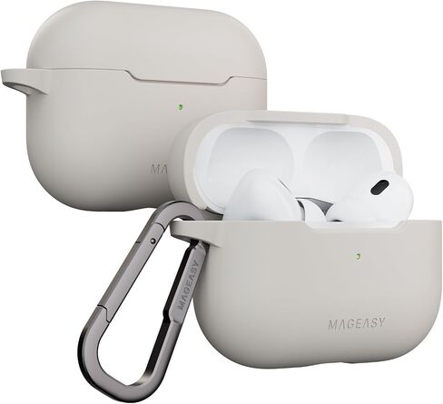 MAGEASY Designed for AirPods Pro 2 Case - Shockproof Protective Case for AirPods Pro & Pro 2, Stain-Resistant, Smooth & Skin-Friendly, Support Wireless Charging - Skin (Starlight White) in Saudi Arabia