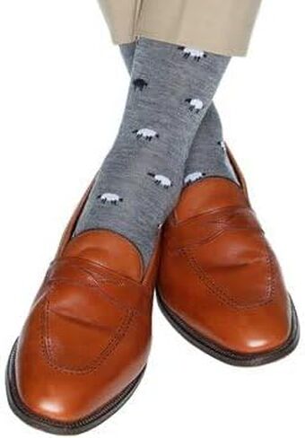 Trafalgar Men's Dolly The Sheep Merino Wool Mid-Calf Socks in Saudi Arabia