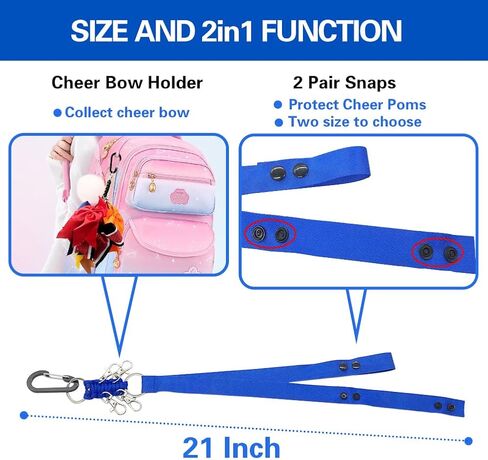 Lovecheer 2PCS Pom Pom Holder for Backpack Cheer Bow Holder Protect Cheer Poms Adjustable Holder Perfect Cheerleaders Sports Gifts(No Pom Poms) in Saudi Arabia