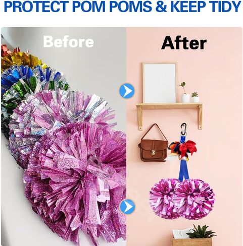 Lovecheer 2PCS Pom Pom Holder for Backpack Cheer Bow Holder Protect Cheer Poms Adjustable Holder Perfect Cheerleaders Sports Gifts(No Pom Poms) in Saudi Arabia