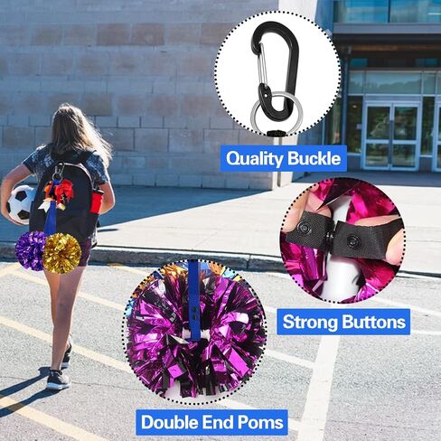 Lovecheer 2PCS Pom Pom Holder for Backpack Cheer Bow Holder Protect Cheer Poms Adjustable Holder Perfect Cheerleaders Sports Gifts(No Pom Poms) in Saudi Arabia
