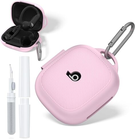 بالنسبة إلى حالة Beats Powerbeats Pro 2 ، فإن غطاء حالة الحماية المقاوم للصدمات الناعم للسيليكون لملحقات Beats Powerbeats Pro 2 مع مجموعة Cleaning Kit & Keychain (أسود) in Kuwait