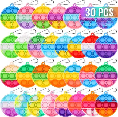Kids Party Favors Fidget Toys Bulk 30 Pack Mini Pop Fidget Keychain Its,Valentines Day Gifts for Kids,Valentines for Kids Classroom Prizes Heart Pop Fidgets It Poppers Students Goodie Bag Stuffers in Kuwait