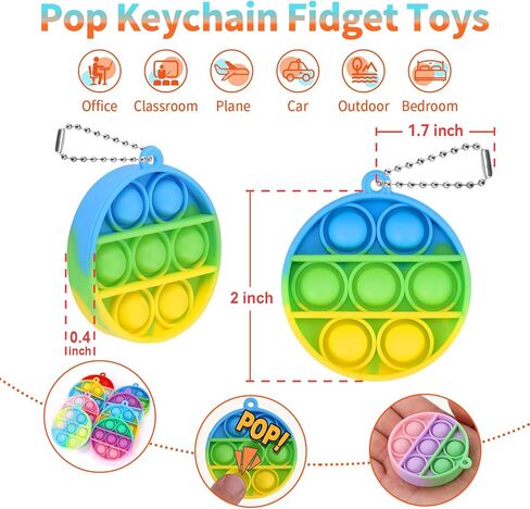 Kids Party Favors Fidget Toys Bulk 30 Pack Mini Pop Fidget Keychain Its,Valentines Day Gifts for Kids,Valentines for Kids Classroom Prizes Heart Pop Fidgets It Poppers Students Goodie Bag Stuffers in Kuwait