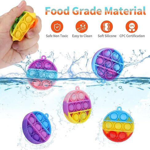 Kids Party Favors Fidget Toys Bulk 30 Pack Mini Pop Fidget Keychain Its,Valentines Day Gifts for Kids,Valentines for Kids Classroom Prizes Heart Pop Fidgets It Poppers Students Goodie Bag Stuffers in Kuwait