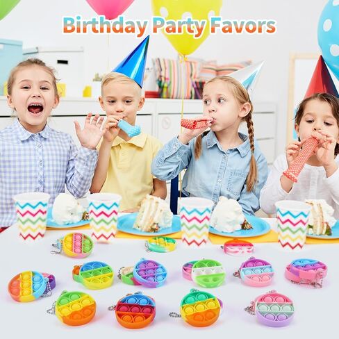 Kids Party Favors Fidget Toys Bulk 30 Pack Mini Pop Fidget Keychain Its,Valentines Day Gifts for Kids,Valentines for Kids Classroom Prizes Heart Pop Fidgets It Poppers Students Goodie Bag Stuffers in Kuwait