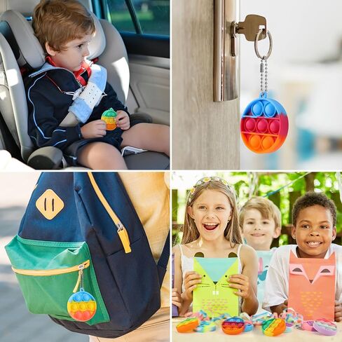 Kids Party Favors Fidget Toys Bulk 30 Pack Mini Pop Fidget Keychain Its,Valentines Day Gifts for Kids,Valentines for Kids Classroom Prizes Heart Pop Fidgets It Poppers Students Goodie Bag Stuffers in Kuwait