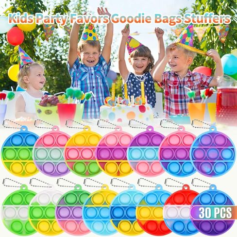 Kids Party Favors Fidget Toys Bulk 30 Pack Mini Pop Fidget Keychain Its,Valentines Day Gifts for Kids,Valentines for Kids Classroom Prizes Heart Pop Fidgets It Poppers Students Goodie Bag Stuffers in Kuwait