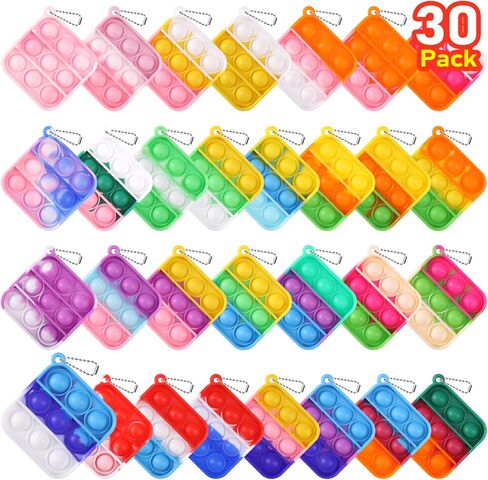Kids Party Favors Fidget Toys Bulk 30 Pack Mini Pop Fidget Keychain Its,Valentines Day Gifts for Kids,Valentines for Kids Classroom Prizes Heart Pop Fidgets It Poppers Students Goodie Bag Stuffers in Kuwait