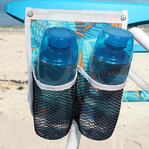 Nautica - مجموعة كرسي الشاطئ ، خمسة كرسي على ظهره ، محمولة وقابلة للتعديل مع وسادة مبطنة وأصحاب الكؤوس ، وحقيبة مبردة معزولة ، مجموعة من 2 (شاطئ فيجي) in Kuwait