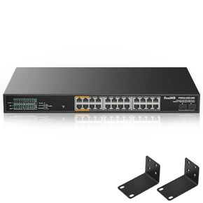 24 Port 2.5Gb PoE+ Managed Ethernet Network Switch 24 PoE+ Port @500W | 2 x 10G SFP+ | IEEE 802.3bt/ at Port 1-4 Up to 90W Per Port | 160G Bandwidth | Fanless Metal Internet Switch | Rack Mount