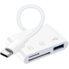 محول قارئ بطاقة SD لـ Samsung Galaxy S25+ S25 Plus S25 Ultra S24 S23 S22 S21 S20 ، USB C إلى TF/Micro SD READER لـ iPhone 16E 16 PRO MAX 16 PLUS ، 15 PRO MAX PLUS ، LAPPOP ، LAPTOP