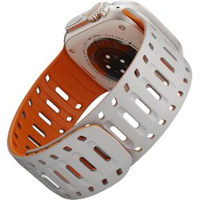 X-it Magnetic Sport Band for Apple Watch (49mm, 46mm, 45mm, 44mm) - Sweat-Proof Silicone, Breathable Unisex Strap - Compatible with iWatch Ultra 2/1, Series 10-5 SE&SE2