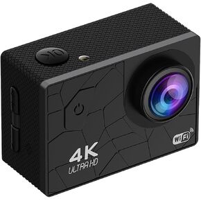HIFAM 20MP 4K 30 FPS WiFi Action Camera, 2.0 IPS HD Waterproof Camera Remote Control Sports Camera Underwater with Helmet Accessories Kit